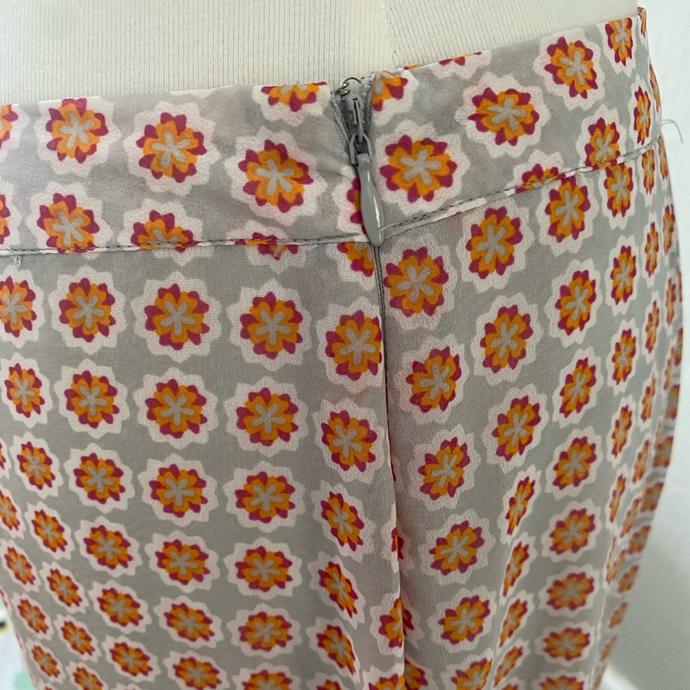 Downeast Multicolor Floral Lined Ruffle Knee Length Cottage Casual Beach Skirt M - Picture 6 of 11